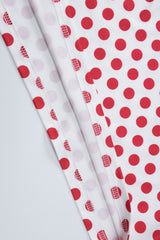 Chic Polka Dot Floral Sleeve Fitted Top Mini Skirt Set