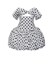Umika Polka Dots Charming Bubble Hem Mini Dress Dresses