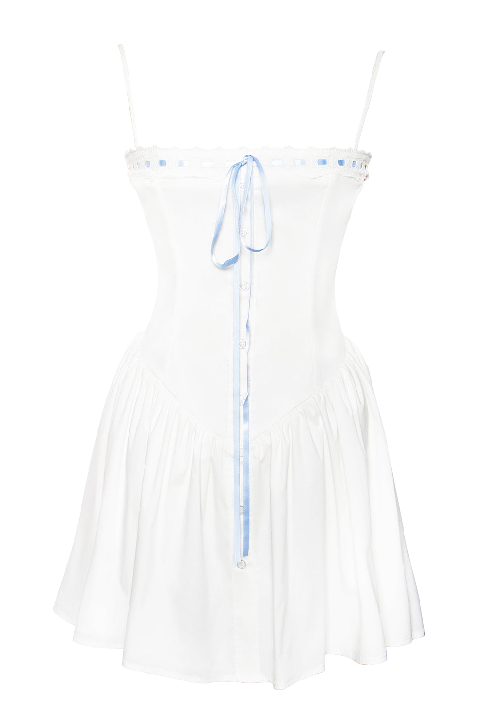 Malia Drop Waist Corset Graceful Lace Up Back Mini Dress Dresses