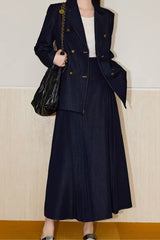 Double Breasted Twill Blazer