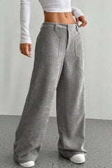 Pockets Wide Leg Knit Pants