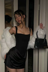 Sexy Corset Lace Up Spaghetti Strap Waist Cinched Mini Dress