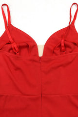 Sexy Solid Spaghetti Strap Ruffled Asymmetric Mini Dress