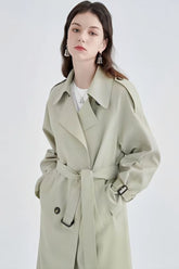 Green Midi Trench Overcoat