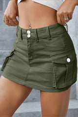 Street Style Solid Low-Waist Bodycon Skirt