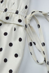 Raglan Corset Polka Dot Bow Side Skirt Set