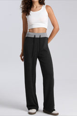 Paneled High Waist Draping Lounge Knit Pants