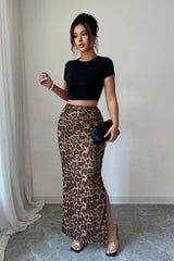 Mesh High Waist Split Casual Skirt
