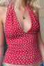Deep V Halter Tie Backless Halter Top