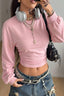 Solid Cropped Slim Fit Sweatshirt