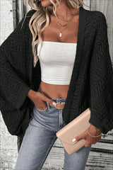 Loose Batwing Sleeve Knit Cardigan Black / S