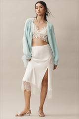 Sheer Ruffle Knit Cardigan