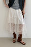 Vintage Asymmetrical Lace Midi Boho Skirt