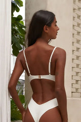 Solid Underwire Slim Fit One Piece Swimwear