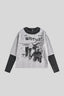 Distressed Collage Graphic Striped Layered Tee