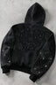 Rhinestone Embroidered Zip Up Hoodie
