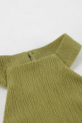 Green Halter Neck Top Pleated Wide Leg Pants Set