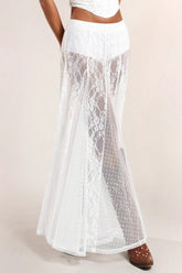 Low Waist Lace Trim Bodycon Pencil Skirt