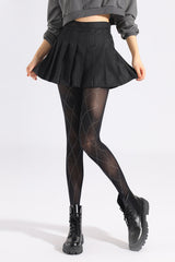 Skull Diamond Pattern Mesh Rhinestone Tights