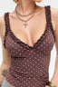 Polka Dot Ruffle Strap Ruched Cami