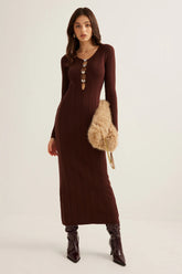 Elegant Ribbed Knit Bodycon Dress