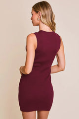 Sleeveless Bow Cutout Knit Sweater Dress