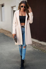 Wool Blend Solid Longline Coat coats