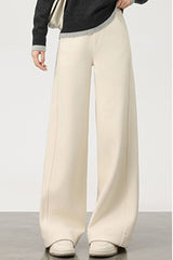 Fleece Lined Wool Blend Knit Pants