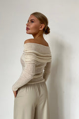 Slim Fit Off-Shoulder Knit Top