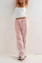 Side Stripe Airy Casual Wide Leg Sweat Pants