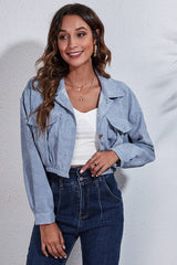 Cinched Waist Corduroy Jacket