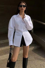 Longline Slimming Long Sleeve Blouse