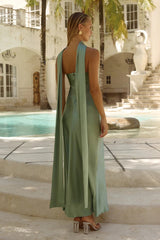 Satin Tie Front Strapless Elegant Prom Dress
