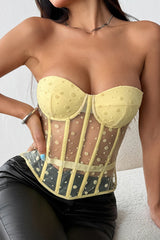 Polka Dot Strapless Bustier Corset