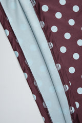 Polka Dot Bandeau Top High Waist Color Block Bodycon Skirt Set