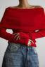Slim Fit Slit Neck Long Sleeve Knit Top