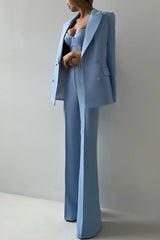 Corset Style Three Piece Blazer Pants Set