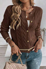 Brown Tweed Heavyweight Cardigan