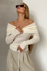 Slim Fit Off-Shoulder Knit Top