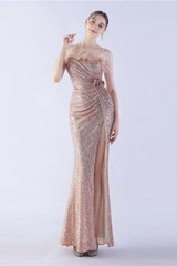 Ostrich Feather Embellished Maxi Dress