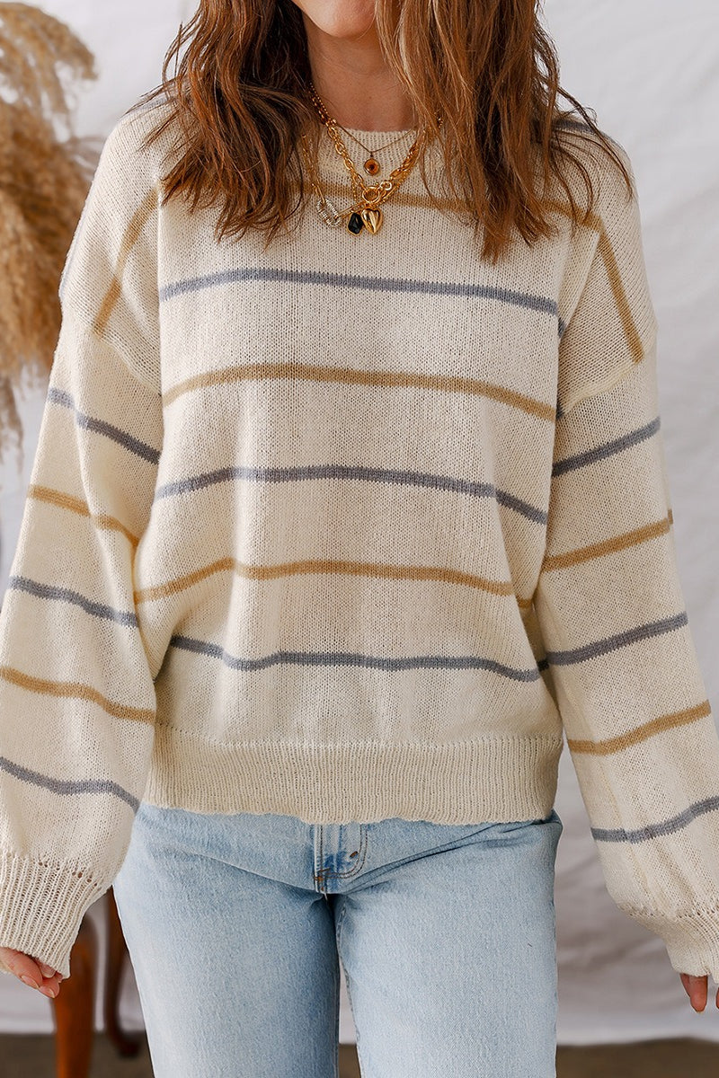 Striped Knit Button Down Cardigan