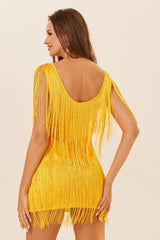 Plus Size Sleeveless Tassel Mini Dress