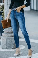 High Waist Skinny Pencil Jeans