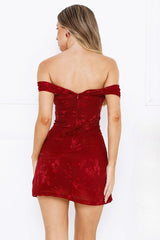 Jacquard Mesh Strapless Party Dress