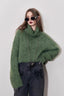 Cropped High Neck Pullover Sweater