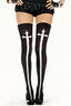 Gothic Cross Black White Thigh-High Stockings