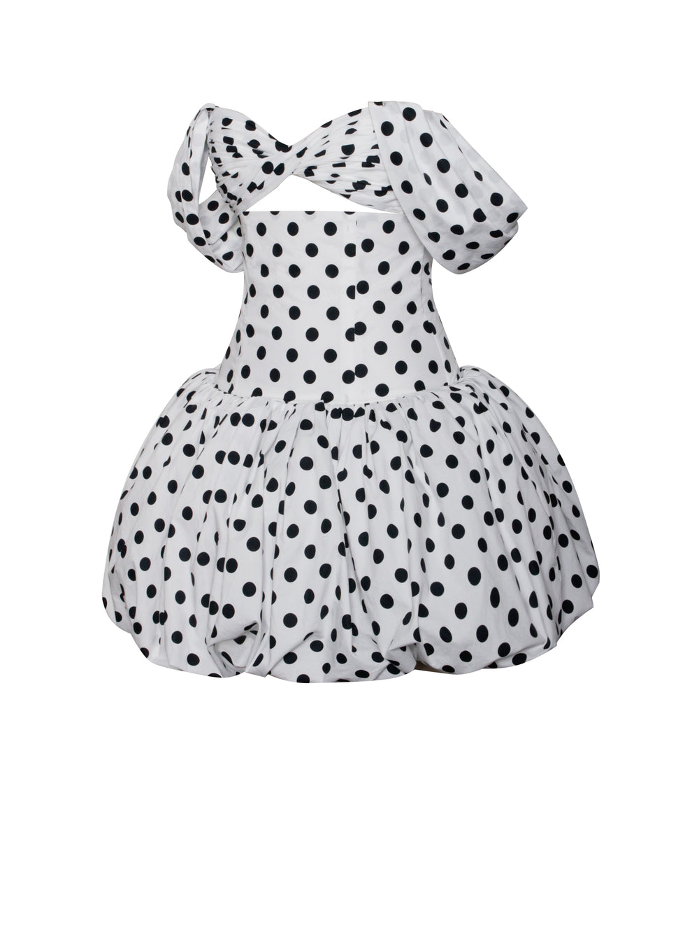 Umika Polka Dots Charming Bubble Hem Mini Dress Dresses
