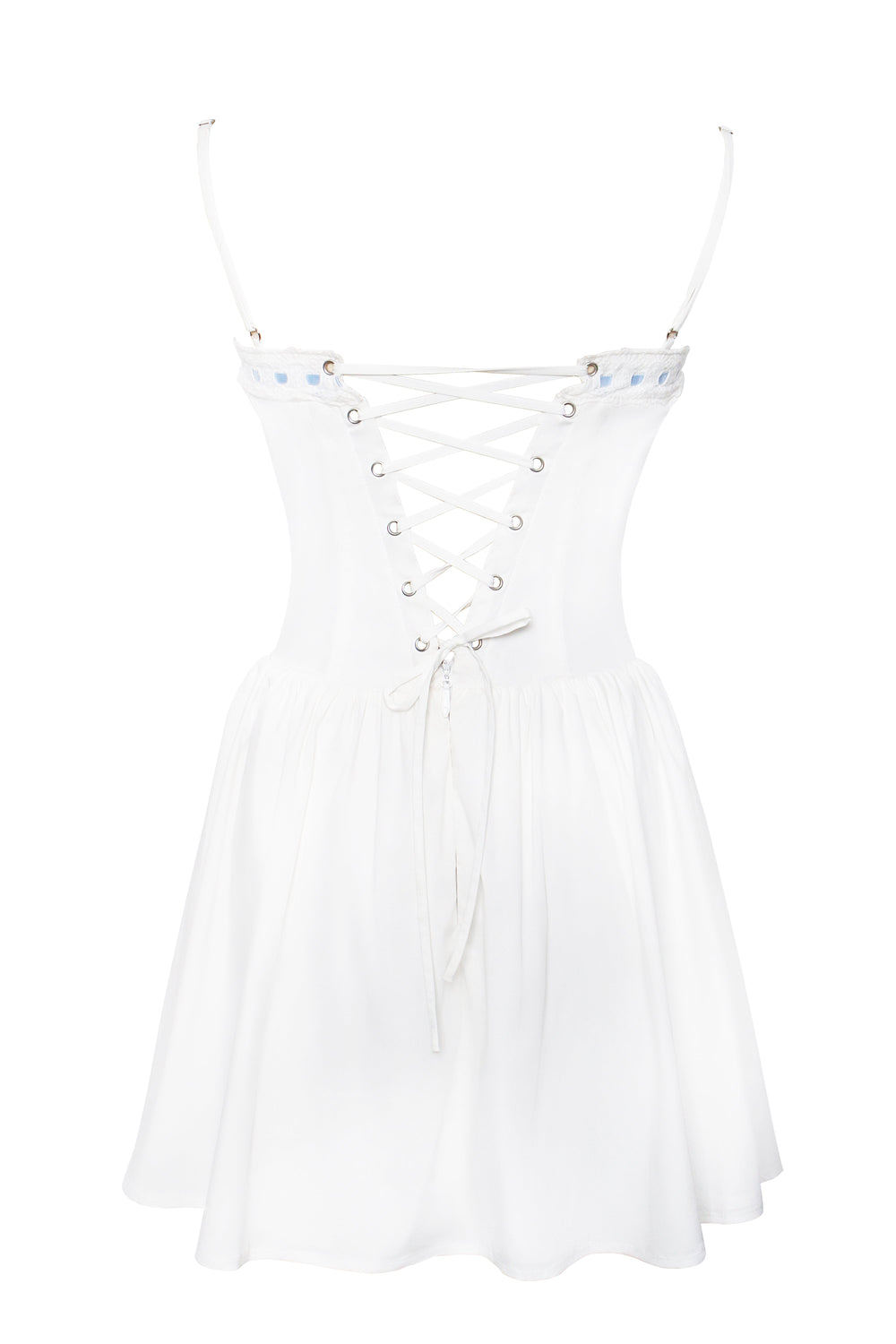 Malia Drop Waist Corset Graceful Lace Up Back Mini Dress Dresses