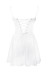 Malia Drop Waist Corset Graceful Lace Up Back Mini Dress Dresses