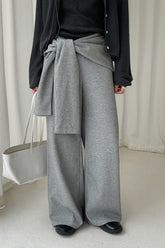 Casual Tie Patchwork Relaxed Straight Pants